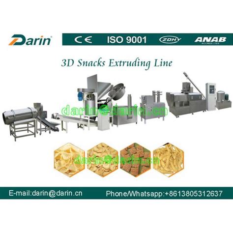 China Variety Shapes 2d 3d Pellet Snack Food Crispy Pea Soya Extruder Machine Process China