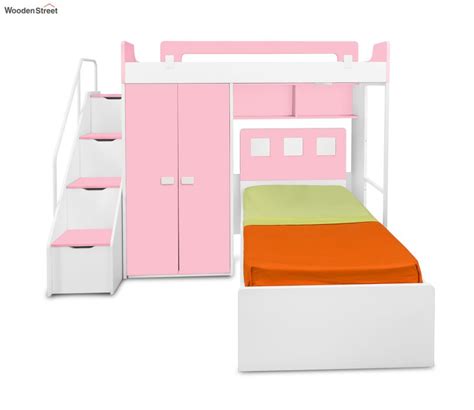 Buy Boston Twin Bunk Bed Pink Online In India At Best Price Modern