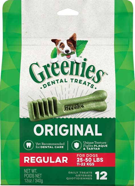 Greenies Original Regular Dental Dog Treats 25 50 Lbs 12 Count Jetpet
