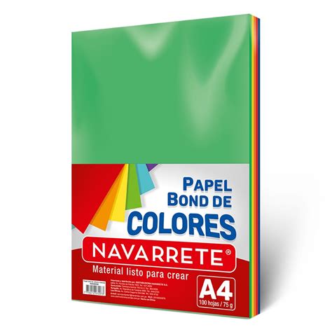 Papel Bond De Colores A4 Archivos Navarrete
