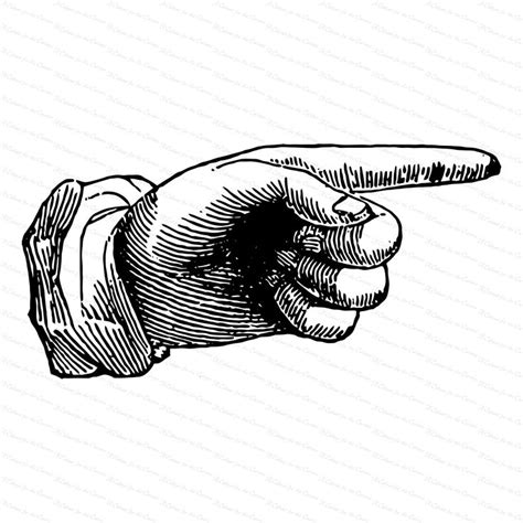 Vintage Victorian Hand With Pointing Finger 1870s Antique Hand Vector