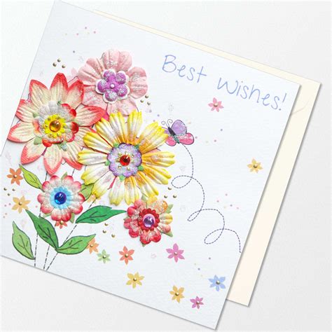 Best Wishes Highly Embellished Greeting Card Paradis Terrestre
