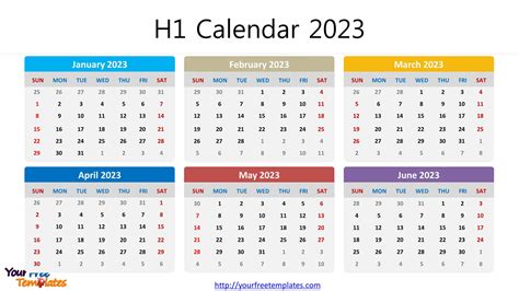 Calendar 2023 Printable Free Powerpoint Template