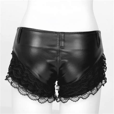 Slutty Leather And Lace Shorts Sissy Panty Shop