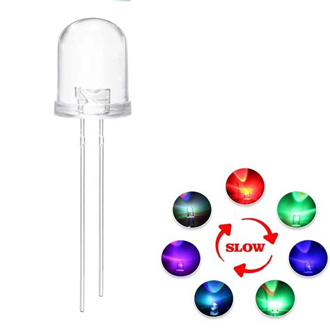 10pcs Led Diode 10mm Multicolor Rgb Fastslow Flashing Super Bright