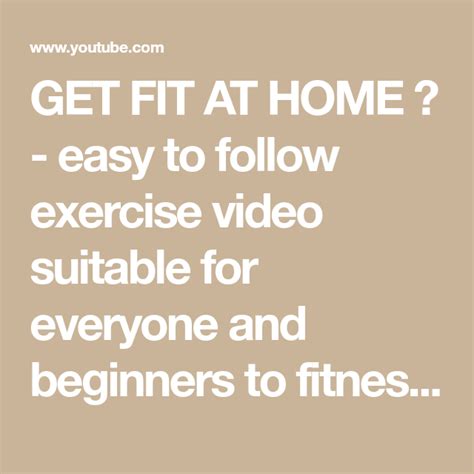 Get Fit At Home 🏡 Easy To Follow Exercise Video Suitable For Everyone