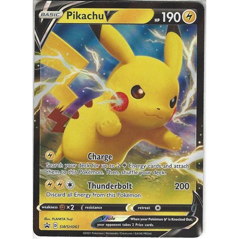 Pokemon Trading Card Game Swsh061 Pikachu V Black Star Promo Card