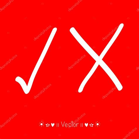 Vector Red Painted Ticks Icon Illustration Eps10 — Stock Vector