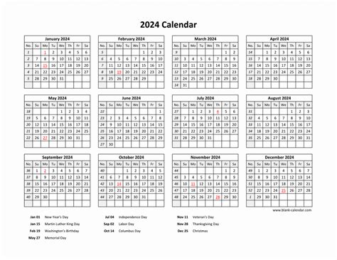 2024 Calendar Free Printable 2023 Calendar With Holidays Printable
