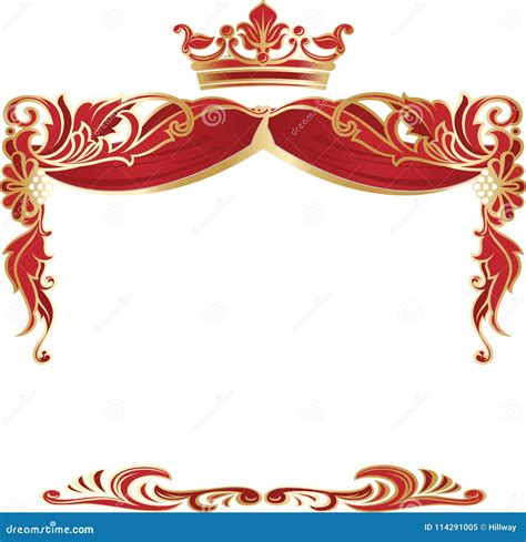 Elegant Royal Frame With Crown Isolated On White Background Stock