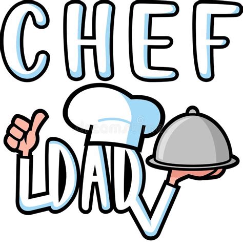 Chef Dad Vector Greeting Celebration Card Print For Father`s Day And