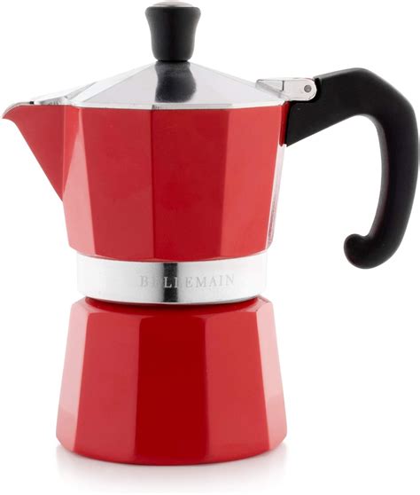 Buy Bellemain Stovetop Espresso Maker Moka Pot Red 6 Cup Online At