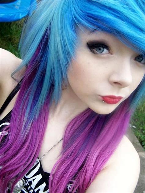 Blue And Purple Hair Scene Girls And Boys Pinterest