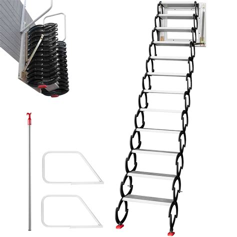 Buy Vevor Attic Steps Pull Down 12 Steps Attic Stairs Alloy Attic