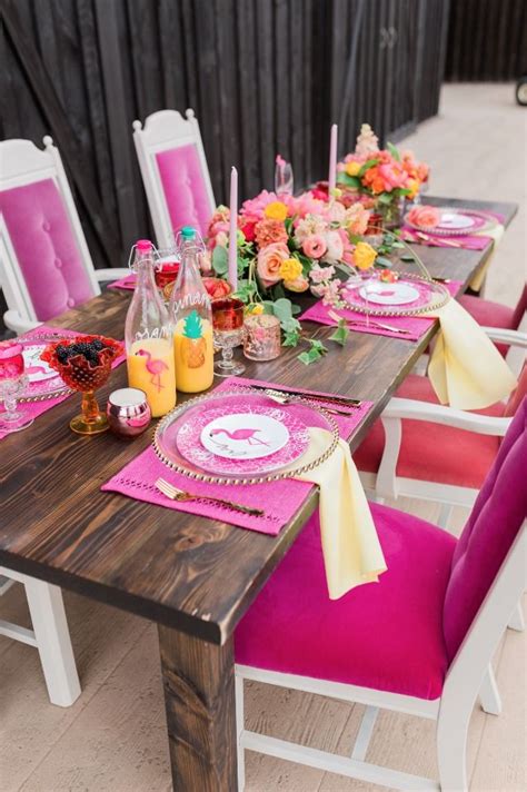 This listing is for 10 printed invitations and 10 white envelopes. Hot Pink Flamingos and Mimosas Tropical Bridal Brunch ...