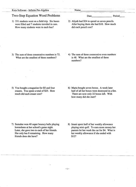 We include many mixed word problems or word problems with irrelevant data so that students must think about the problem carefully rather than just apply a formulaic solution. Algebra Word Problems Worksheet