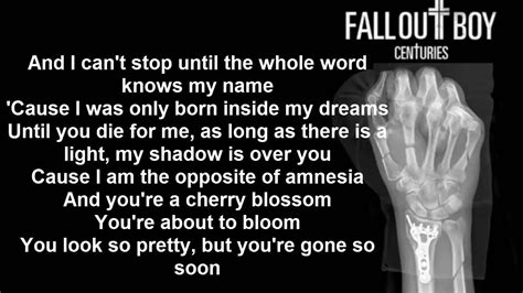 Centuries Fall Out Boy Lyrics Fall Out Boy Lyrics Fall Out Boy
