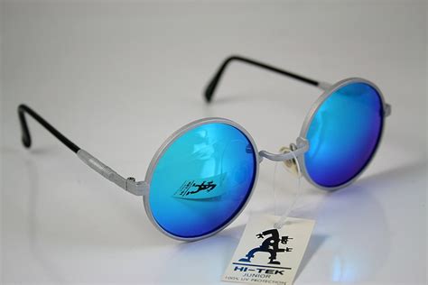 Hi Tek Unisex Vintage Round Metal Frame Sunglasses Etsy