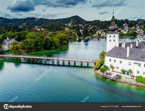 Aerial View Of Gmunden Schloss Lake In Austria Stock Photo By ©gekaskr