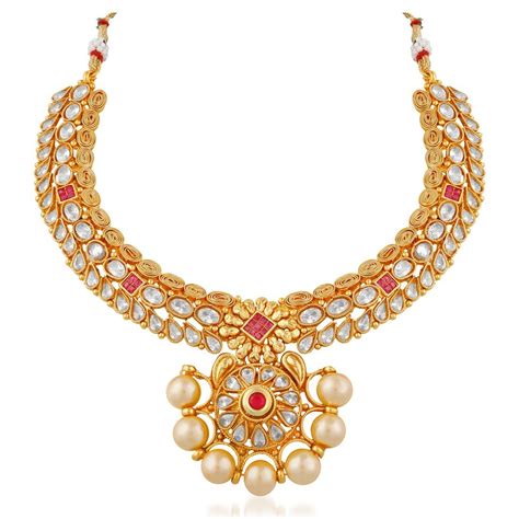 buy apara copper exclusive bridal jalebi necklace jewellery set for girls women at