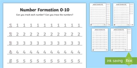 Number Formation Differentiated Worksheet Worksheets