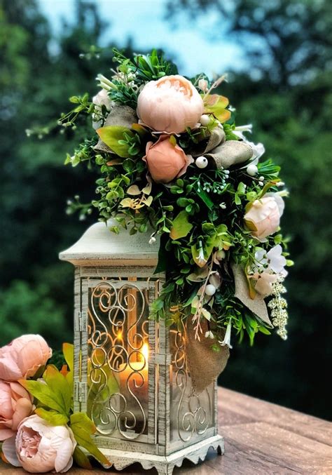Faux silk artificial flowers & silk flowers. Lantern Centerpiece Centerpieces for Wedding Lantern ...