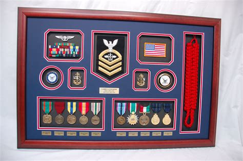 Us Navy Cpo Shadow Box W Shoulder Cord And Rating Patch Military