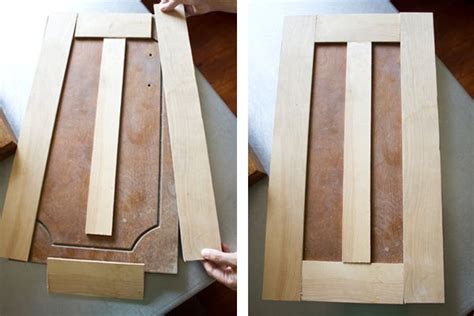 Cabinets doors removing installing trim and molding. Got old cabinet doors? Reface them with trim boards and ...