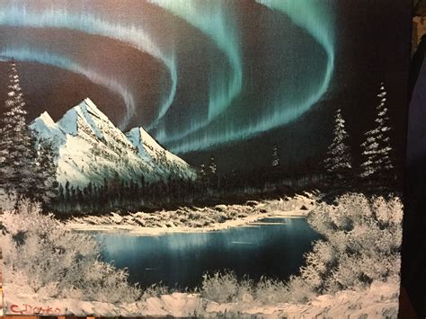 Aurora Borealis Oil On Canvas 16x20 Rart