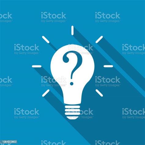 light bulb lamp icon with question mark inside hint symbol stock illustration download image