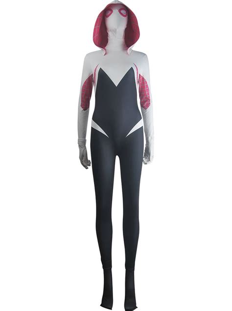 Marvel Comics Spider Woman Gwen Stacy Hoodie Jumpsuit Outfit Halloween