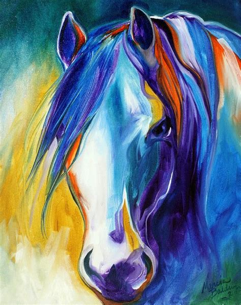 Blue Stallion Abstract Painting Blue Stallion Abstract Fine Art Print
