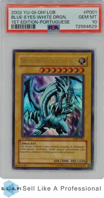 Yugioh Lob Blue Eyes White Dragon Ldb P St Ed Portuguese Psa