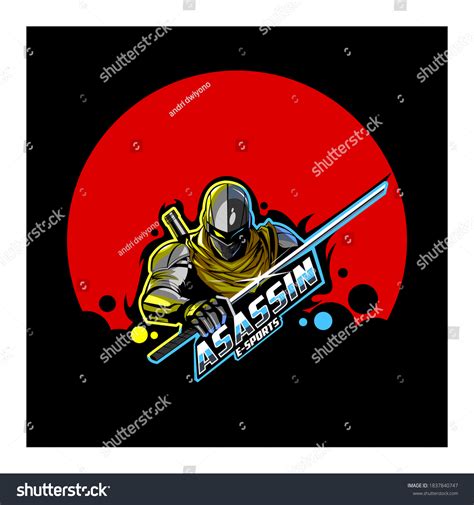 Assasin Ninja Mascot Logo Gaming Concept Stock Vector Royalty Free