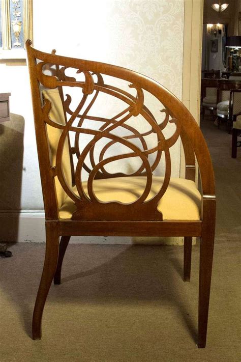 Mahogany and Fruitwood Inlaid Tub Chair, Circa 1895 | 1stdibs.com | Art ...