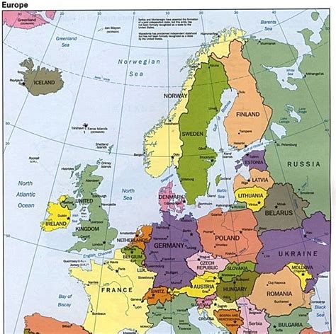 Physical Features Of Europe Map