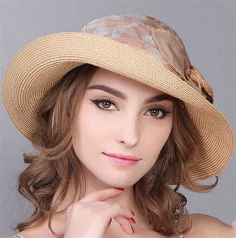 Ladies Sun Hat With Flower For Beach Package Straw Hat Uv Sun Hats