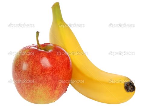 Apple And Banana On White Background — Stock Photo © Alekseypatsyuk