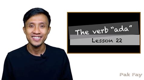 Learn Indonesian The Verb “ada” Youtube