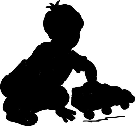Boy Playing Silhouette Clip Art At Vector Clip