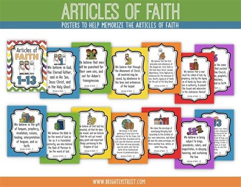Articles Of Faith Posters 85x11 And 16x20 Etsy Articles Of Faith