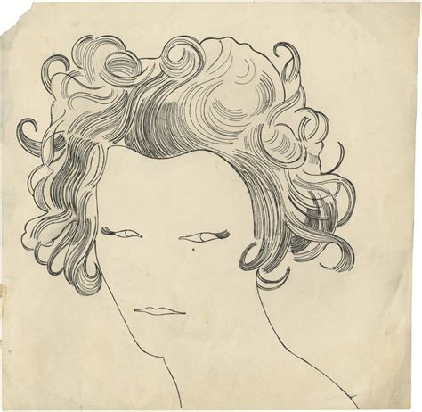 Andy Warhol B 1928 D 1987 American [early Works Graphic] Sketch Of Girl Ink And