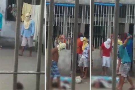 Vídeo mostra presos chutando cabeça após decapitação VEJA