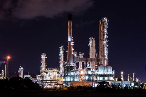 Oil Refinery Plant At Night Pvf Resources