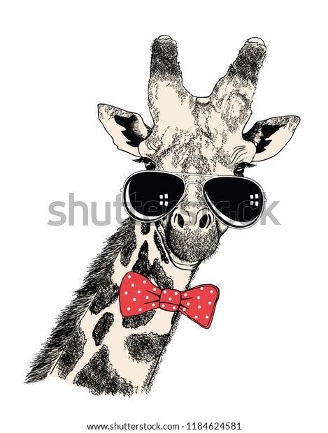Giraffe Sunglassesvector Illustration Stock Vector Royalty Free 1184624581