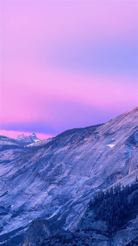 Download 1080x1920 Wallpaper Pink Sunset Sky Mountains