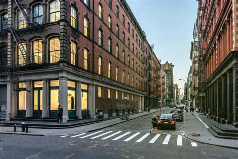 Street View Of Soho Fashion District Of New York City At