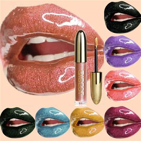 Lips Makeup Gloss Magic Lipstick Glitter Lip Black Purple Blue Gold