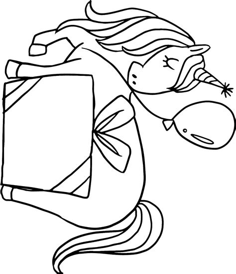 Birthday Of Unicorn Coloring Page - Free Printable Coloring Pages for Kids