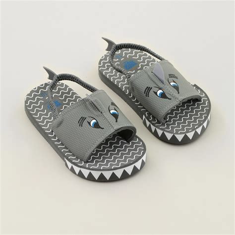 Wave Zone Infant Boys Shark Slide Shoes Grey Size 6 Big W